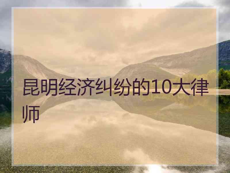 昆明经济纠纷的10大律师