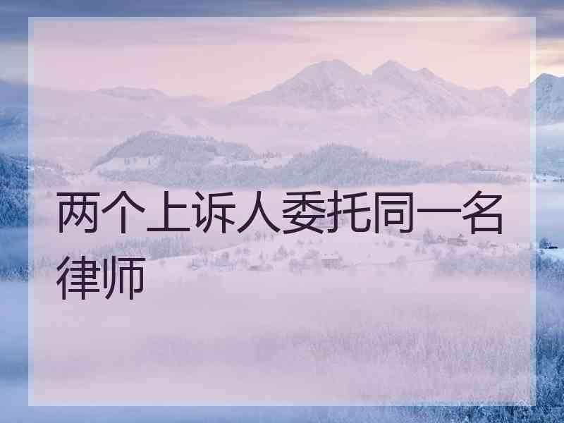 两个上诉人委托同一名律师