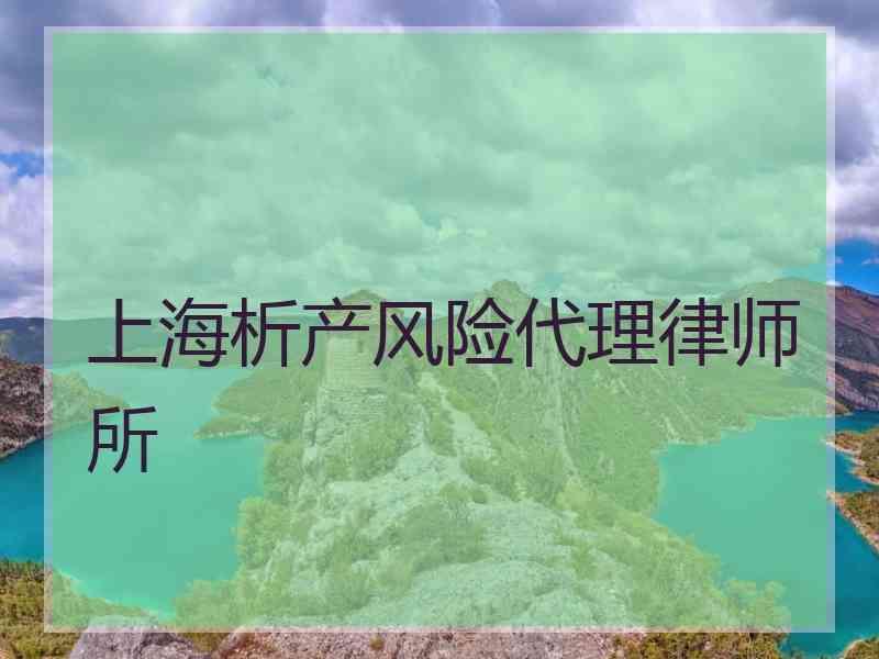 上海析产风险代理律师所