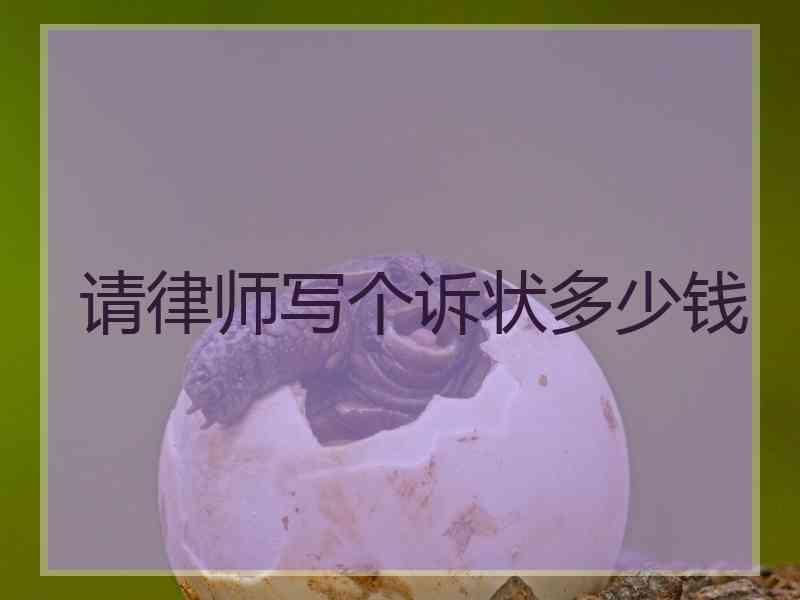 请律师写个诉状多少钱