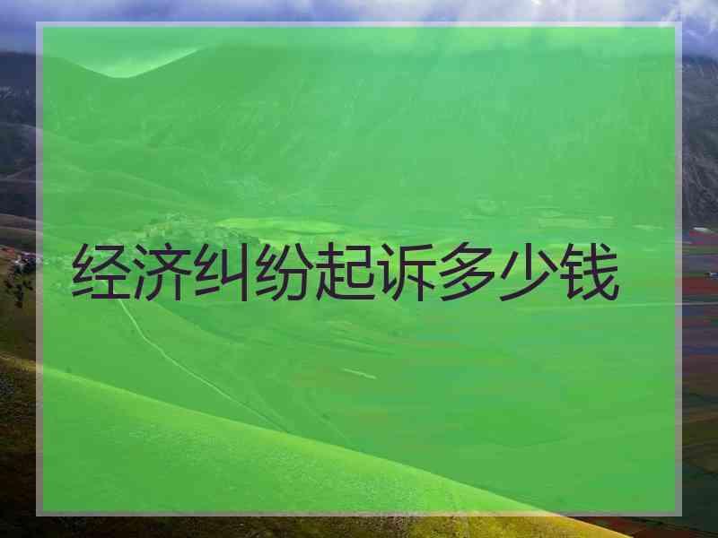 经济纠纷起诉多少钱