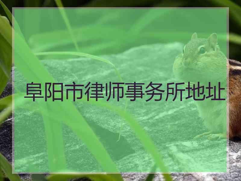 阜阳市律师事务所地址