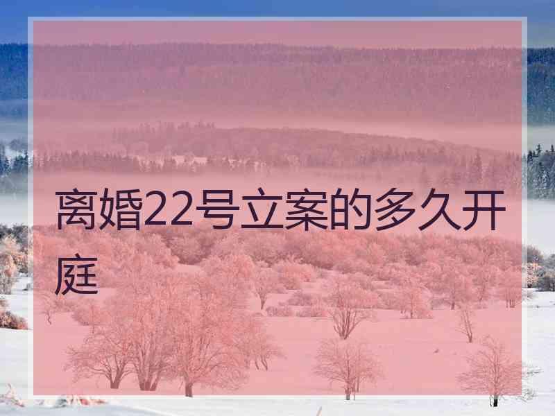 离婚22号立案的多久开庭