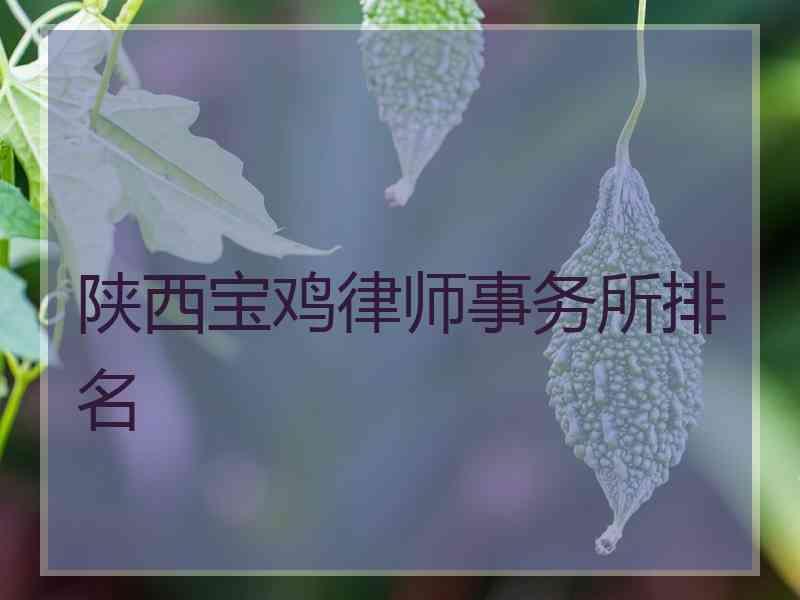 陕西宝鸡律师事务所排名