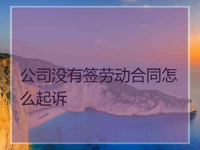 公司没有签劳动合同怎么起诉