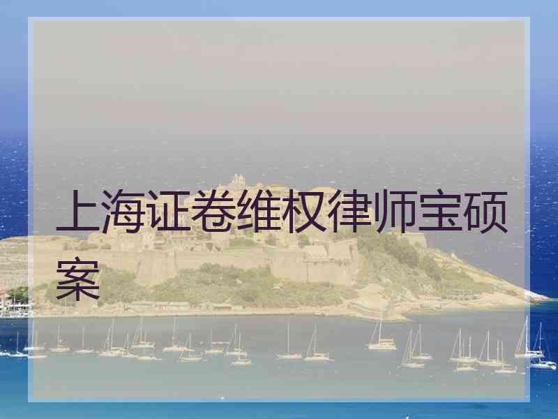 上海证卷维权律师宝硕案