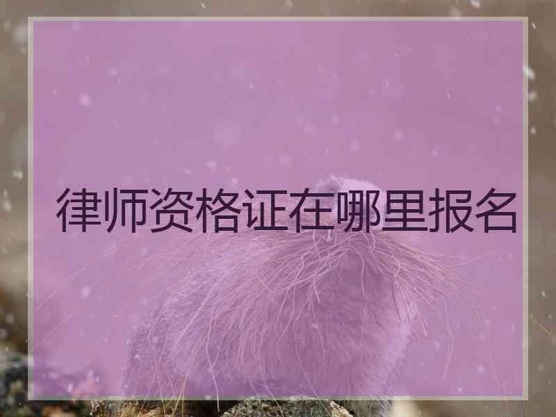 律师资格证在哪里报名