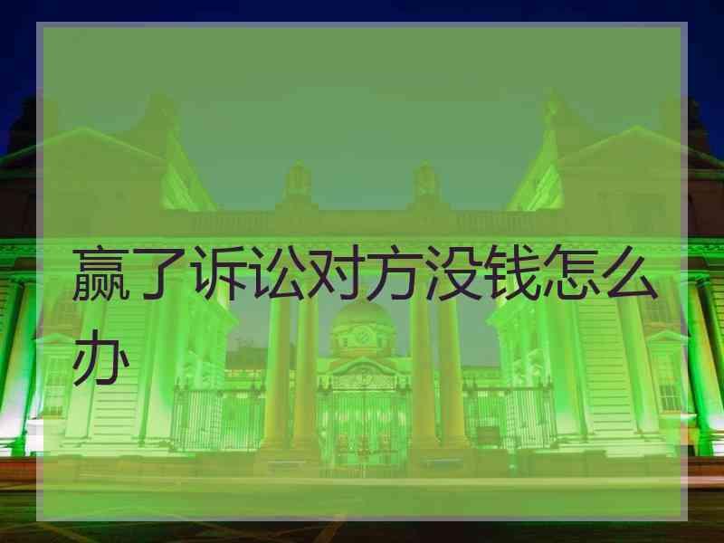 赢了诉讼对方没钱怎么办