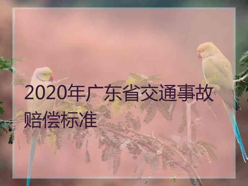 2020年广东省交通事故赔偿标准