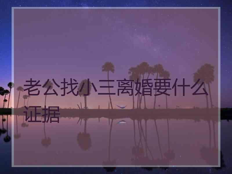 老公找小三离婚要什么证据