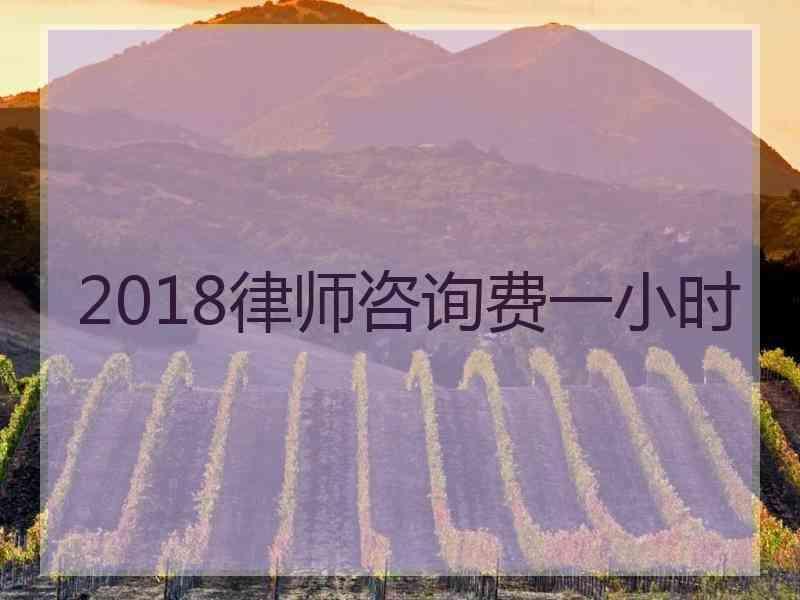 2018律师咨询费一小时