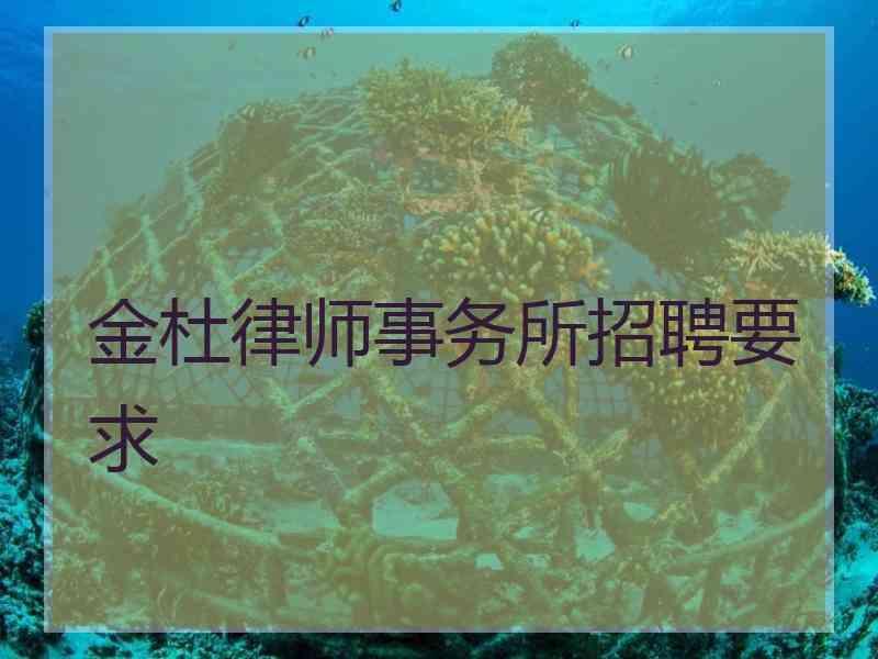 金杜律师事务所招聘要求