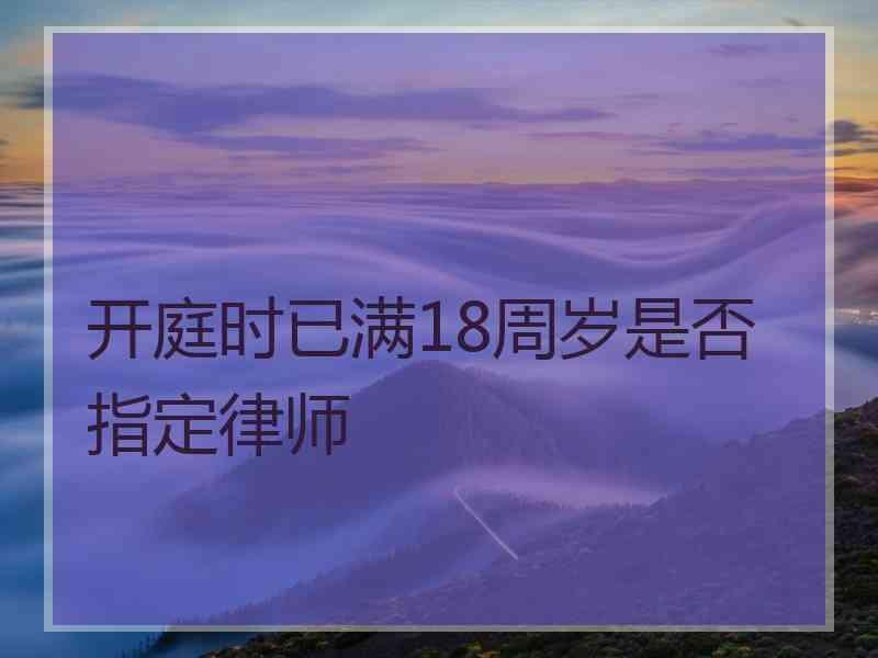 开庭时已满18周岁是否指定律师