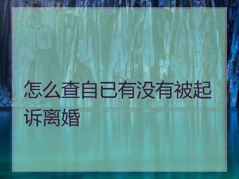 怎么查自已有没有被起诉离婚