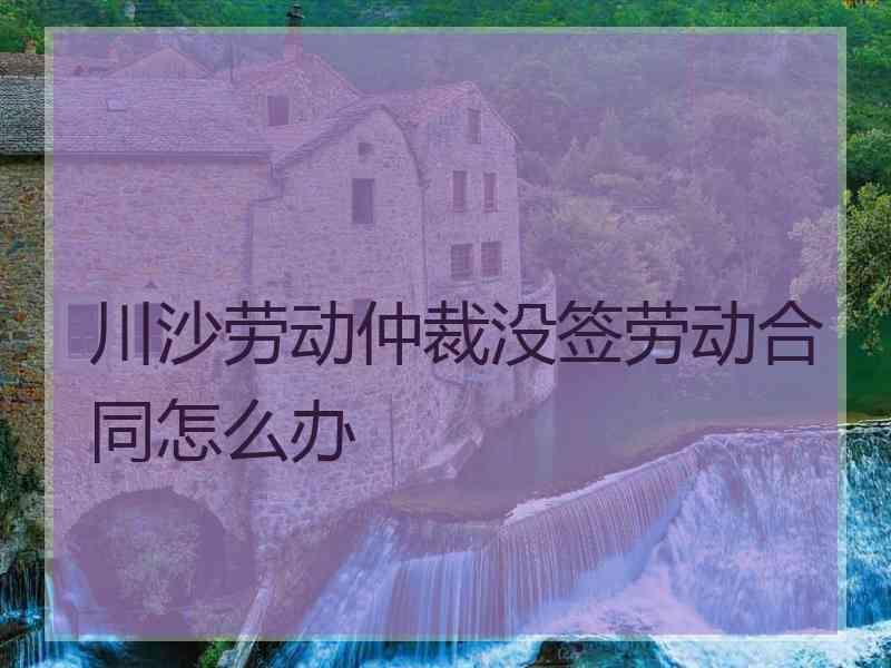 川沙劳动仲裁没签劳动合同怎么办