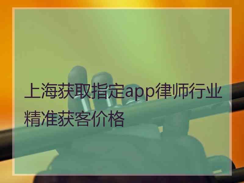 上海获取指定app律师行业精准获客价格