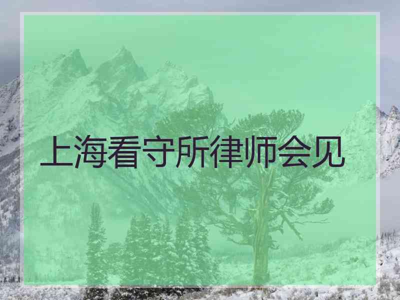 上海看守所律师会见