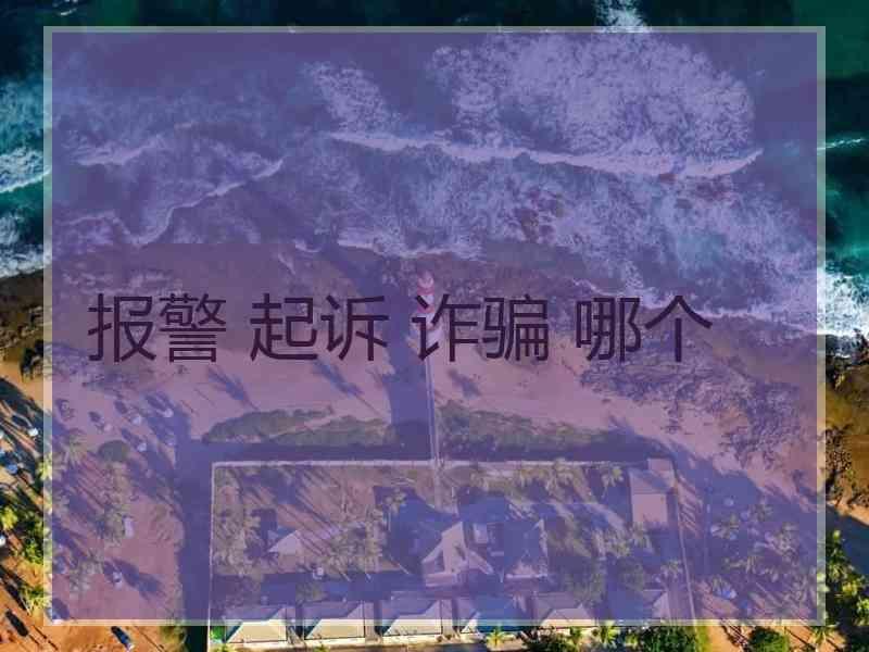 报警 起诉 诈骗 哪个