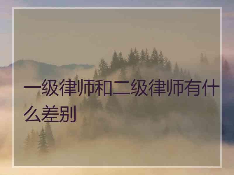 一级律师和二级律师有什么差别