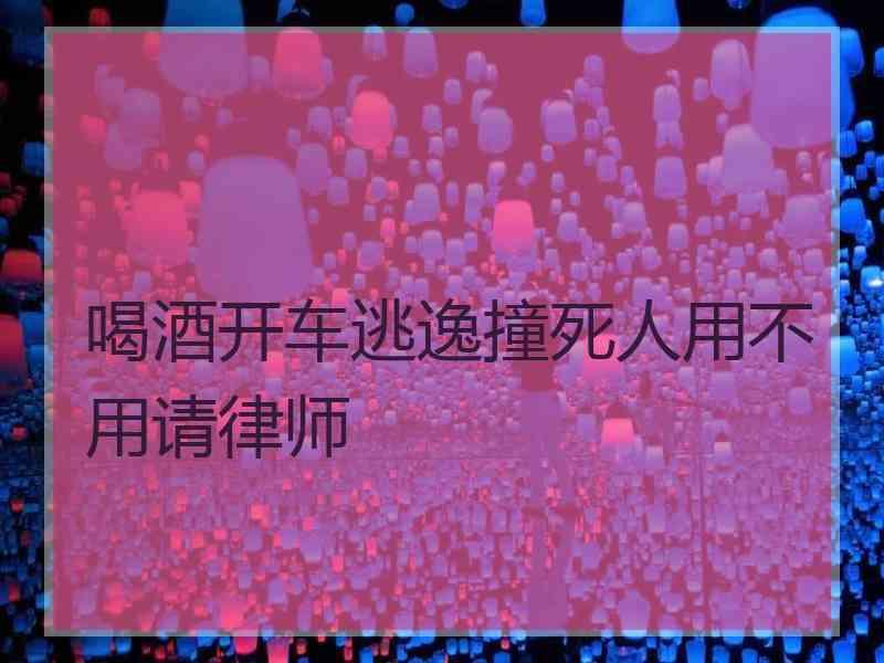 喝酒开车逃逸撞死人用不用请律师