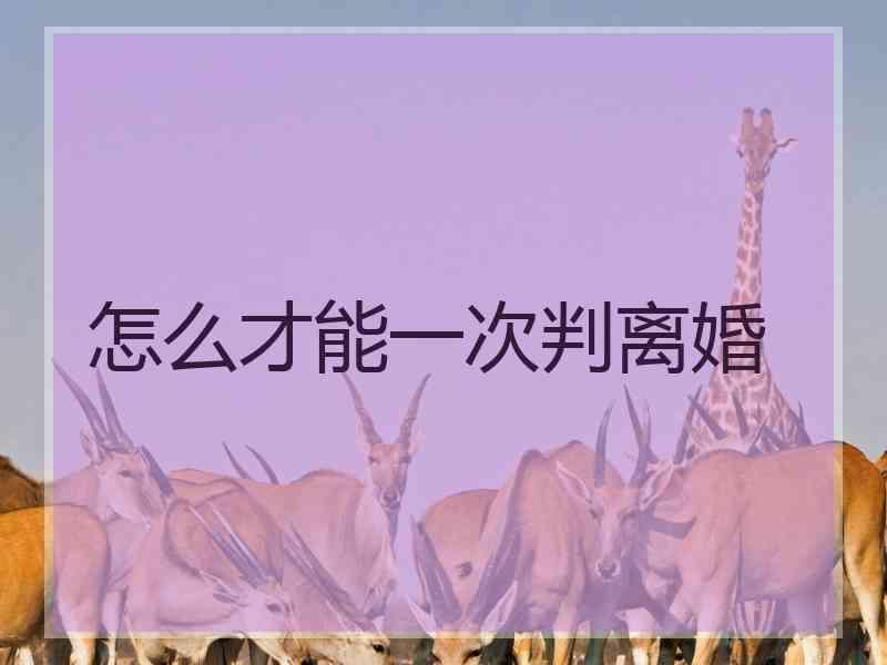 怎么才能一次判离婚