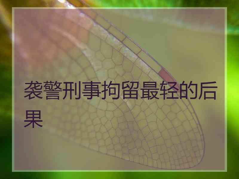 袭警刑事拘留最轻的后果