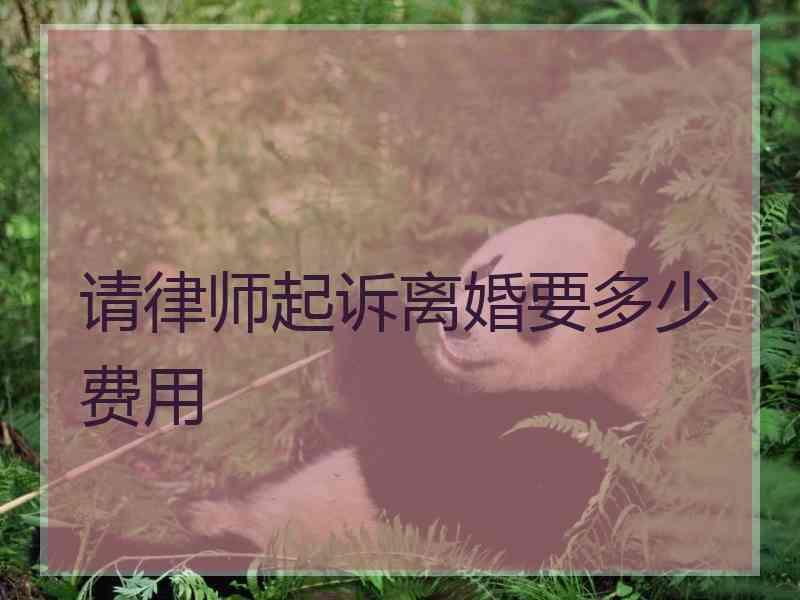 请律师起诉离婚要多少费用