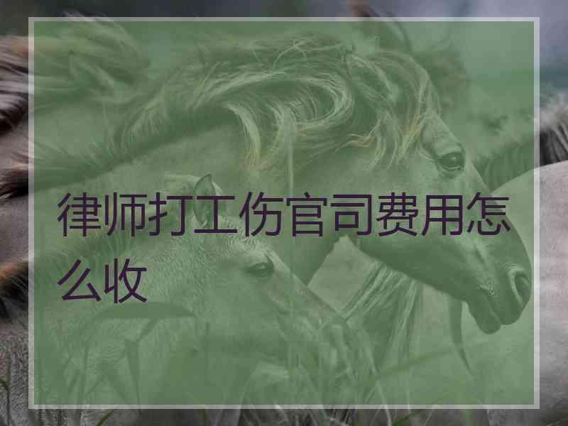 律师打工伤官司费用怎么收