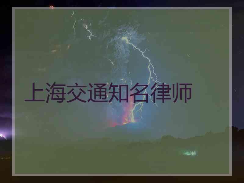 上海交通知名律师