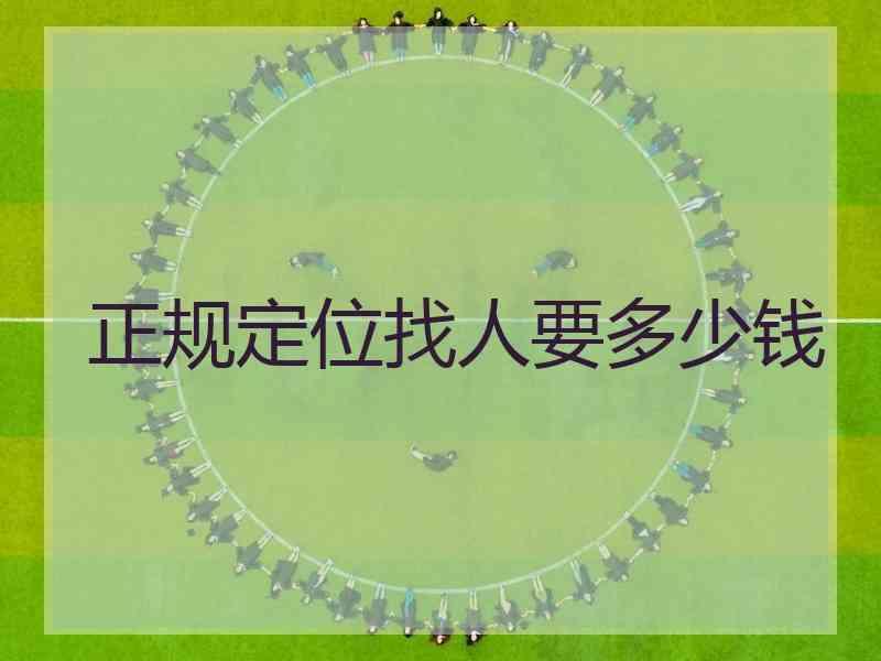 正规定位找人要多少钱