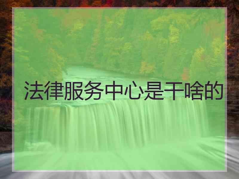 法律服务中心是干啥的