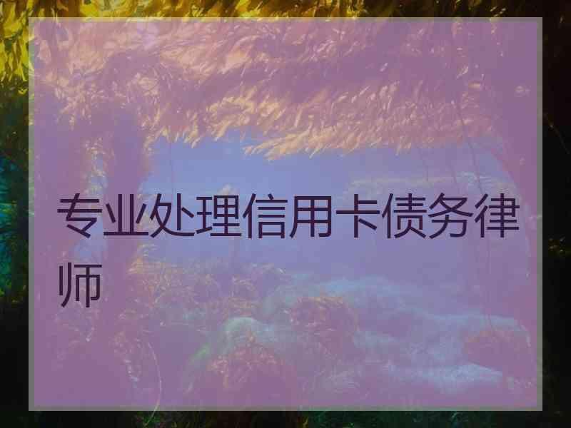 专业处理信用卡债务律师