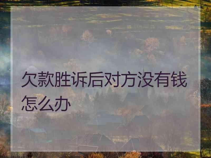 欠款胜诉后对方没有钱怎么办