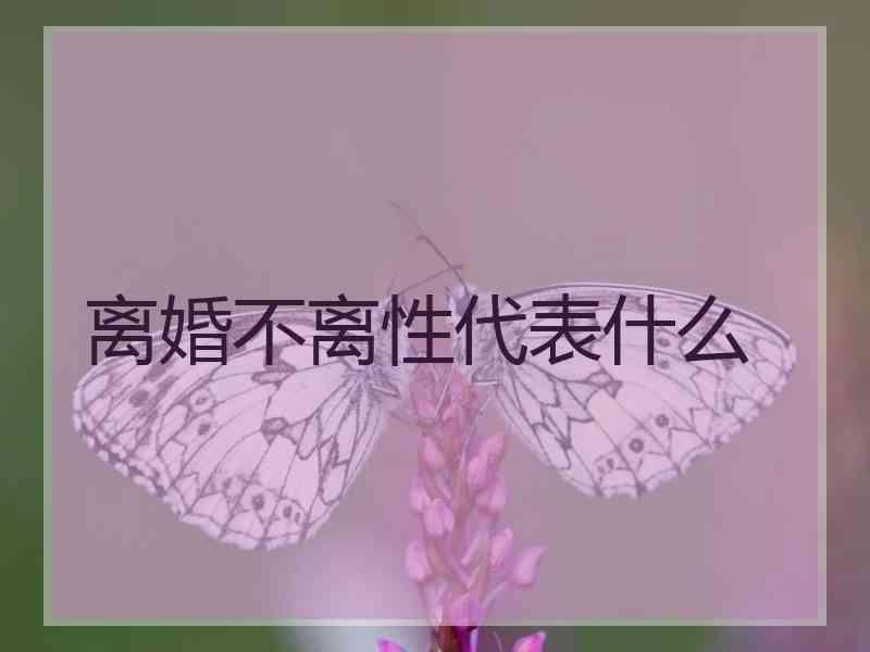 离婚不离性代表什么