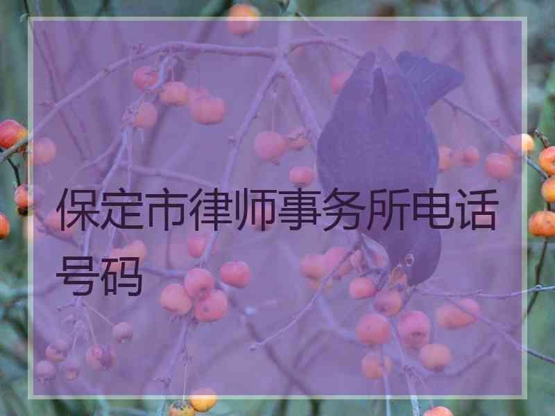 保定市律师事务所电话号码