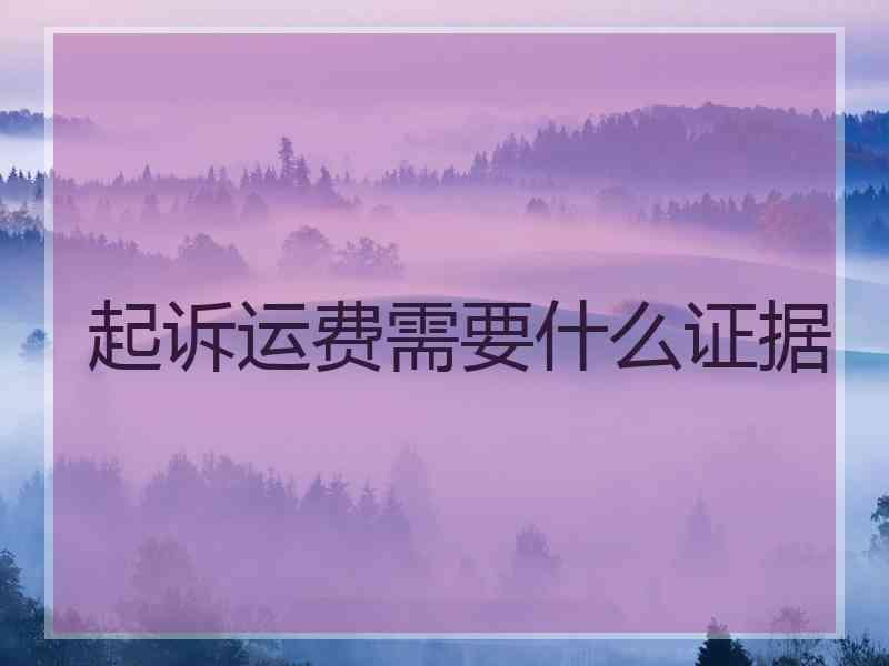 起诉运费需要什么证据