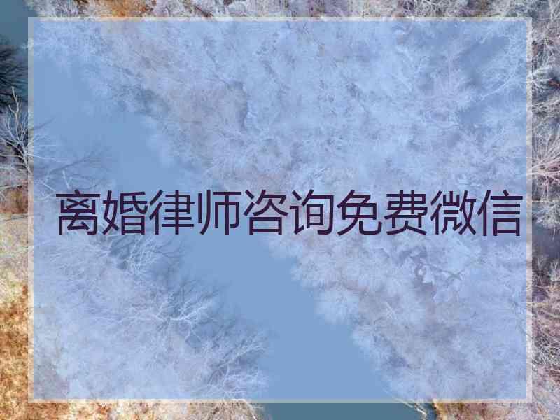 离婚律师咨询免费微信