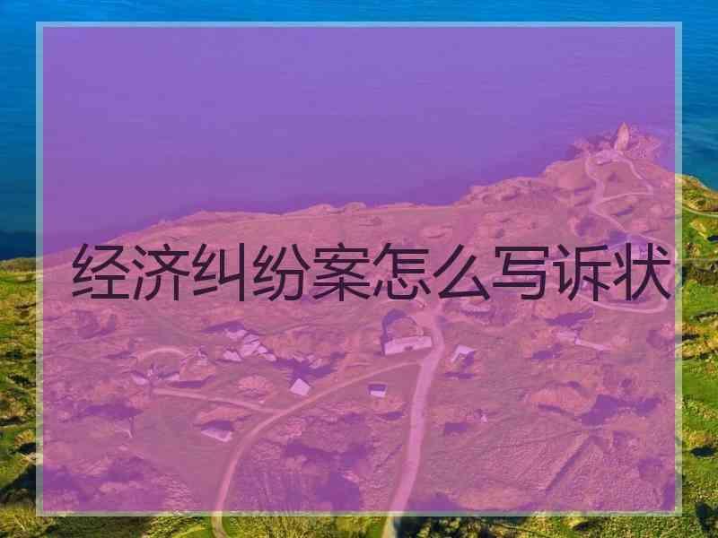经济纠纷案怎么写诉状
