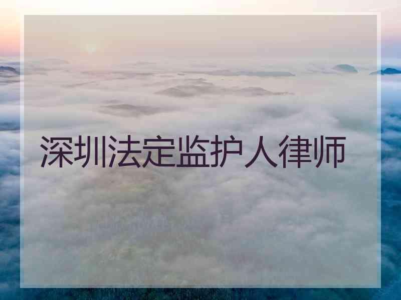 深圳法定监护人律师