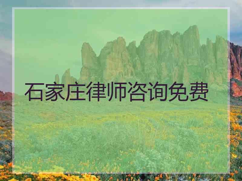 石家庄律师咨询免费