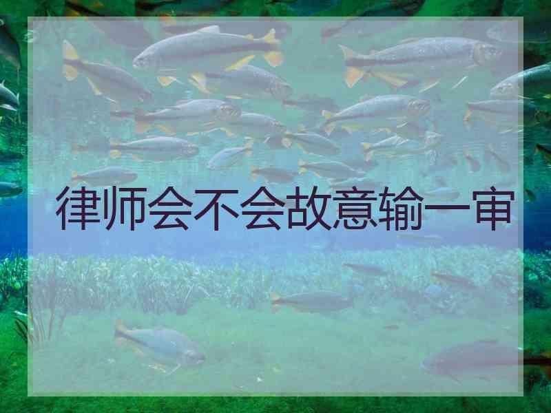 律师会不会故意输一审