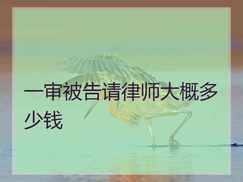 一审被告请律师大概多少钱