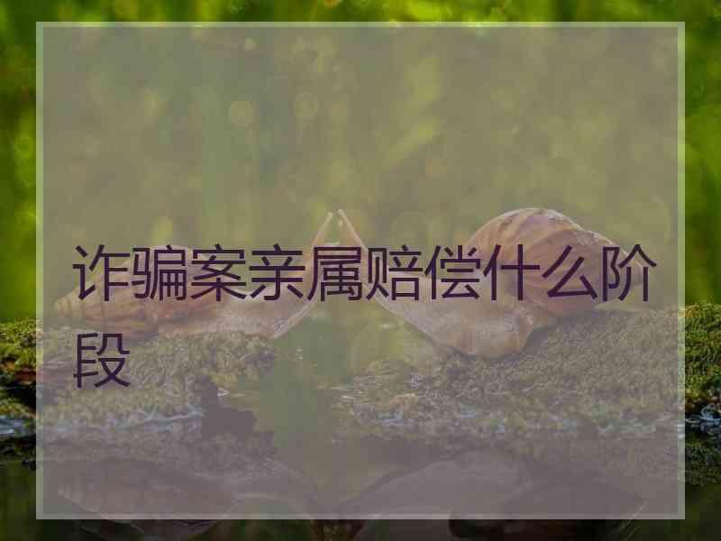 诈骗案亲属赔偿什么阶段