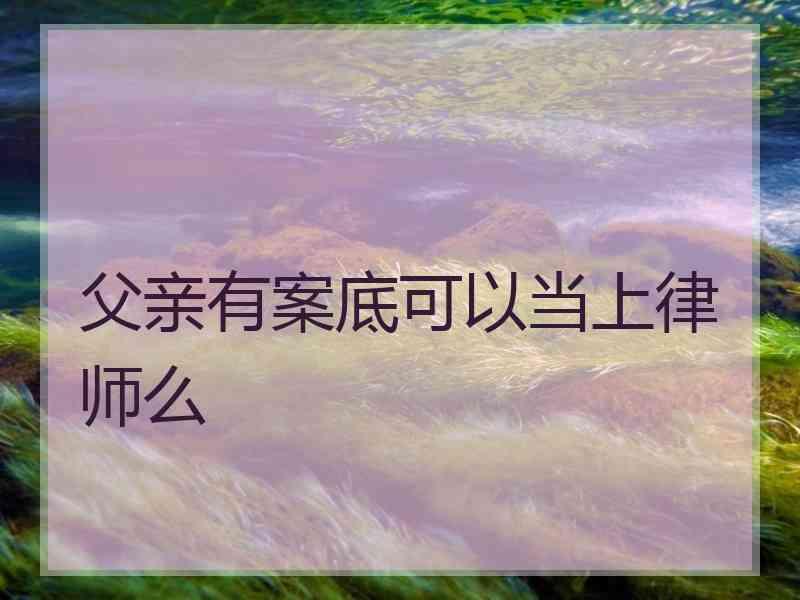 父亲有案底可以当上律师么