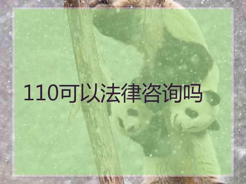 110可以法律咨询吗