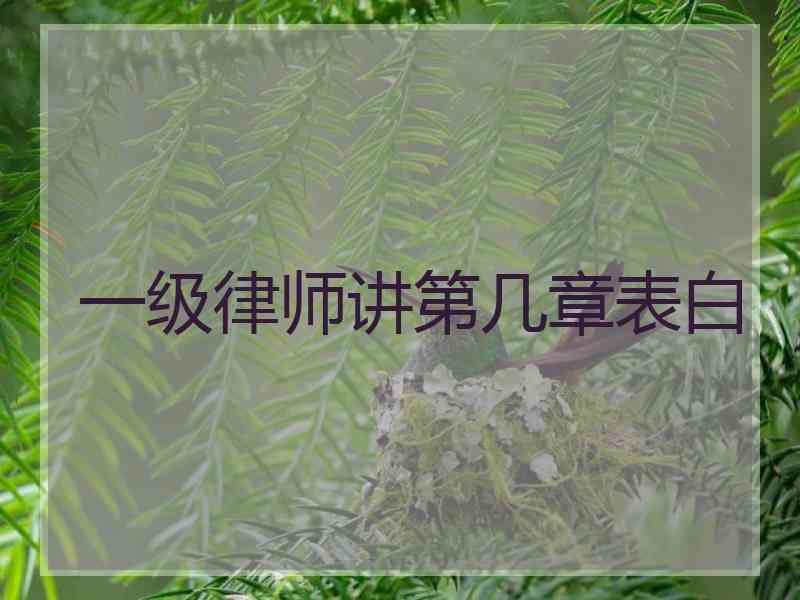 一级律师讲第几章表白