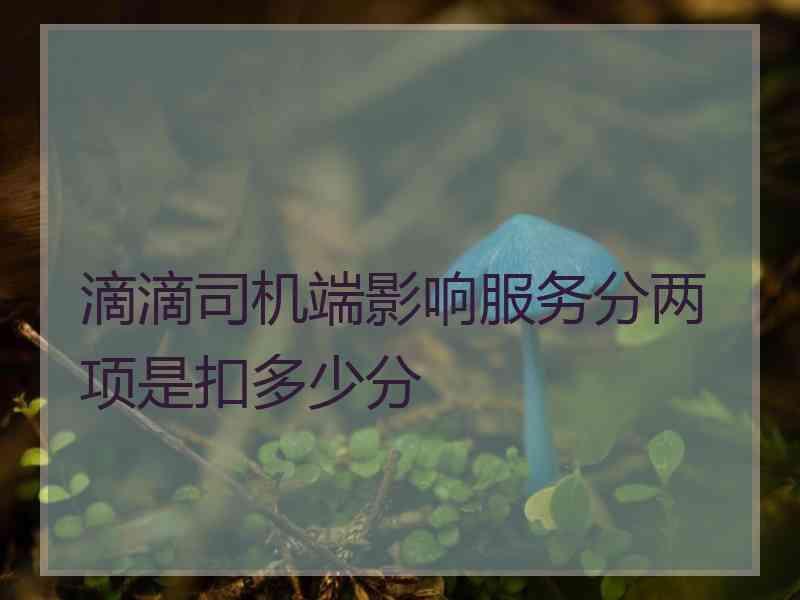 滴滴司机端影响服务分两项是扣多少分