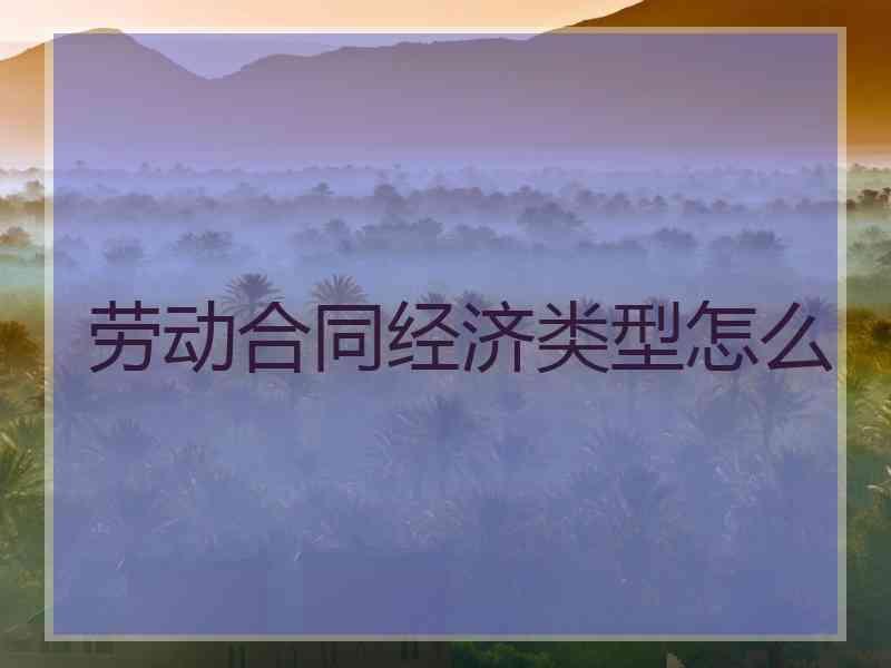 劳动合同经济类型怎么