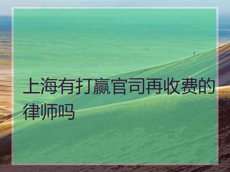 上海有打赢官司再收费的律师吗