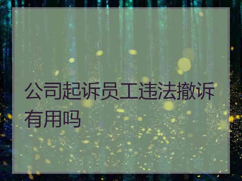 公司起诉员工违法撤诉有用吗